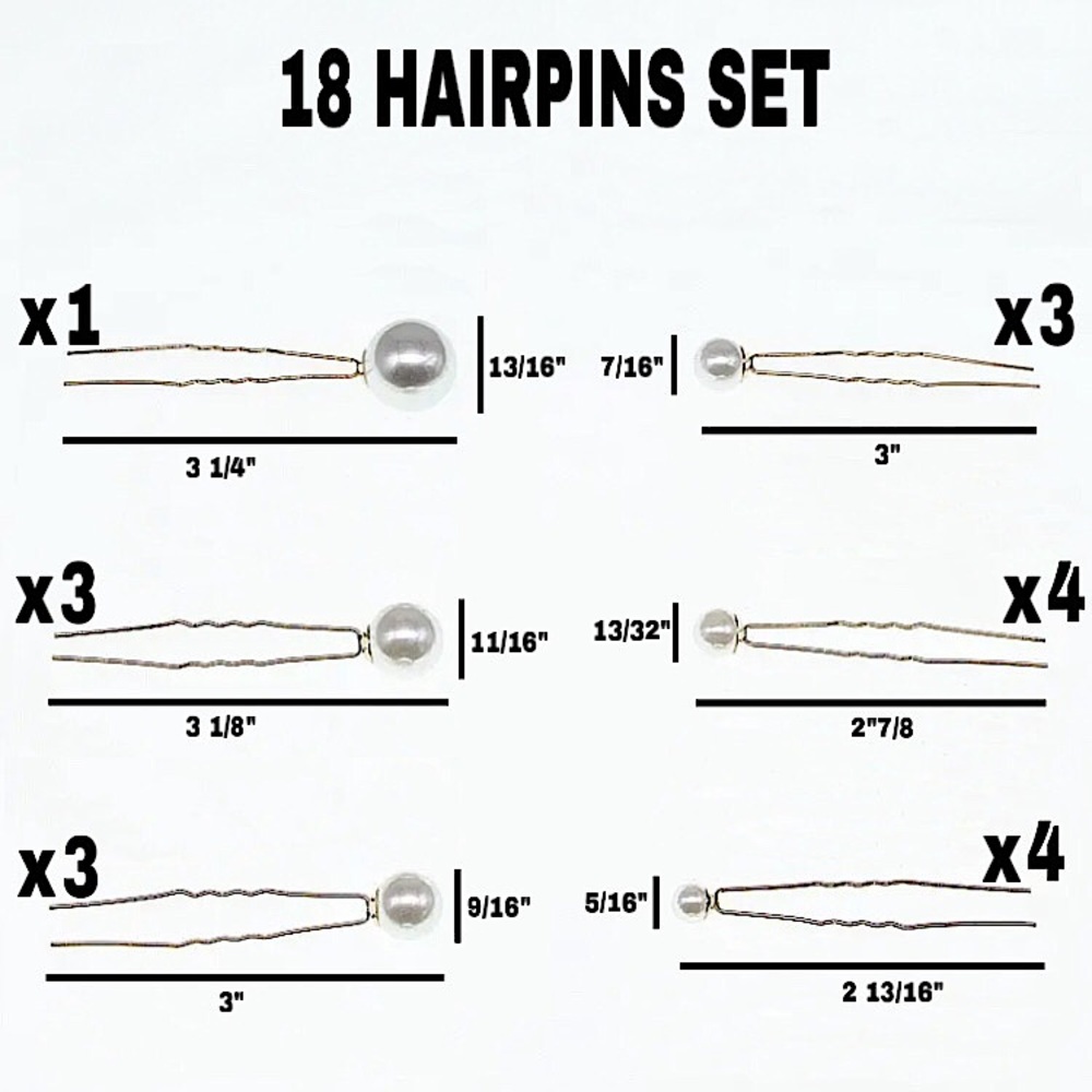 ⚜️𝟯𝟬%𝗢𝗙𝗙 𝗯𝘂𝗻𝗱𝗹𝗲𝘀 𝟯+⚜️ NEW 18 Large Pearl Hairpins Set - Picture 7 of 9